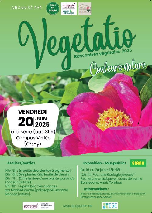 VEGETATIO 20 juin 2025: les couleurs végétales entre art, sciences et philosophie